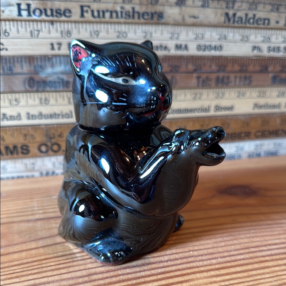 Black Ceramic Cat Figurine